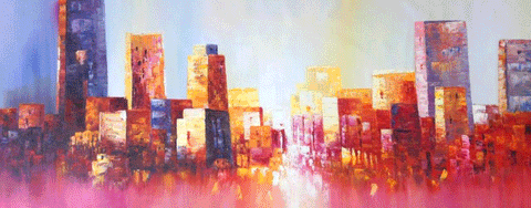 Cityscape 086 Oil Painting Canvas Art