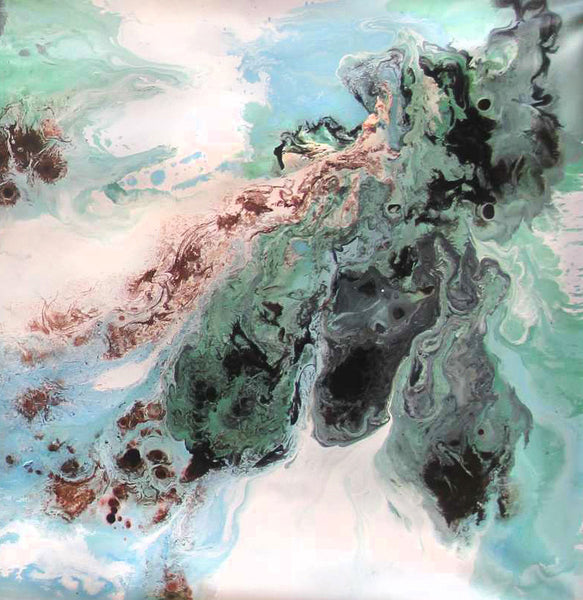 Abstract in Aqua GB-Aqua Oil Painting Canvas Art