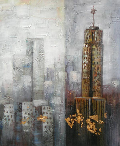 HS3741 - Skyscrapers Oil Painting Canvas Art