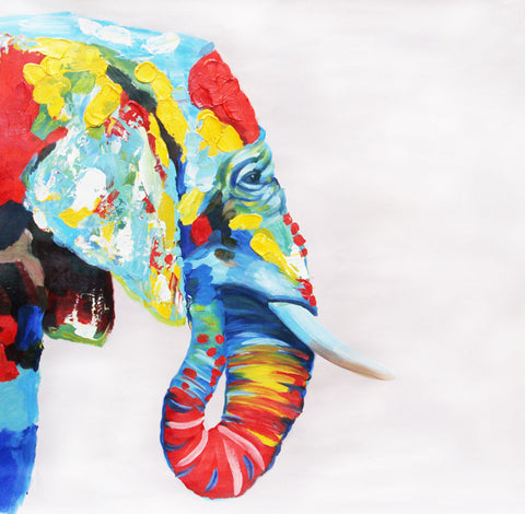 Pop Elephant Oil Painting Canvas Art