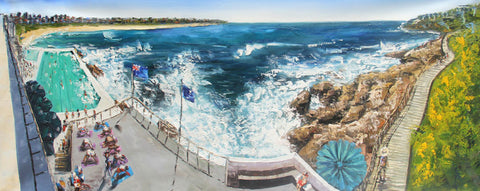 Sydney - Bondi Beach Panaroma (Limited Edition) Oil Painting Canvas Art