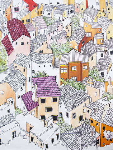 Modern Streetscape Painting MS76 Oil Painting Canvas Art