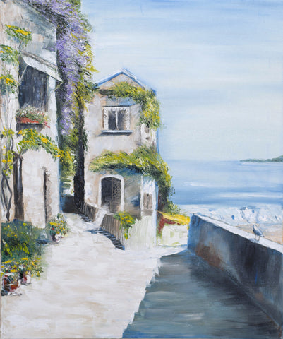 Coastal Town (Limited Edition) Oil Painting Canvas Art