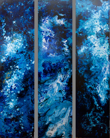 Blue Galaxy Abstract (One of a kind) Oil Painting Canvas Art