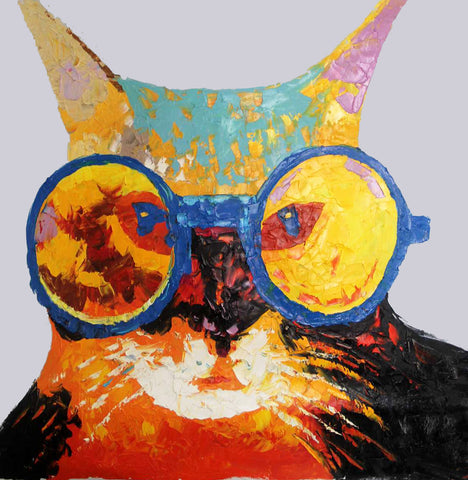 Pop-Cat Oil Painting Canvas Art