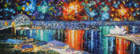 Sydney Opera House in Colour Explosion II (Limited Edition) Oil Painting Canvas Art