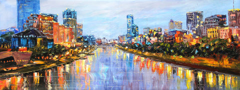 Yarra River Melbourne City (Limited Edition) Oil Painting Canvas Art
